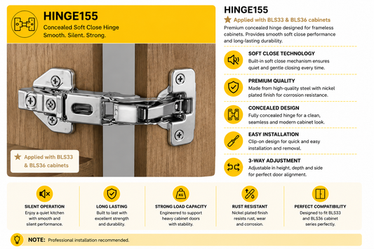 155 degree kitchen cabinet hinge