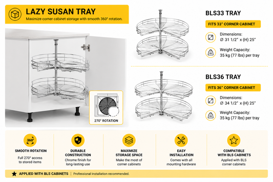 36 in corner cabinet Lazy Susan tray