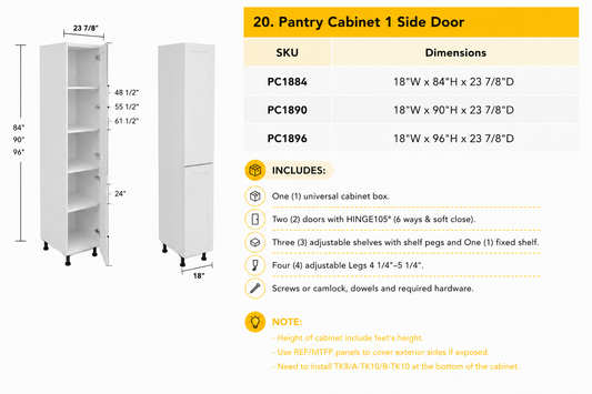 PC1890 tall pantry kitchen cabinet