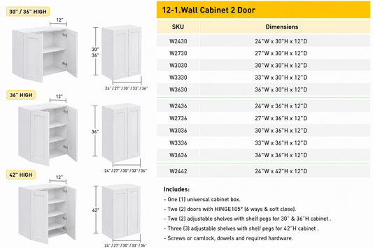 W3636 36 x 36 wall kitchen cabinet