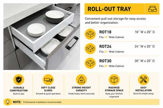 ROT18 18 in cabinet roll-out tray