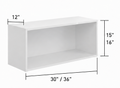 Open Wall Cabinet – 30 in. W × 15 in. H – WOC3015