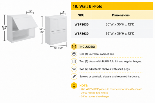 WBF3630 wall bi-fold lift kitchen cabinet