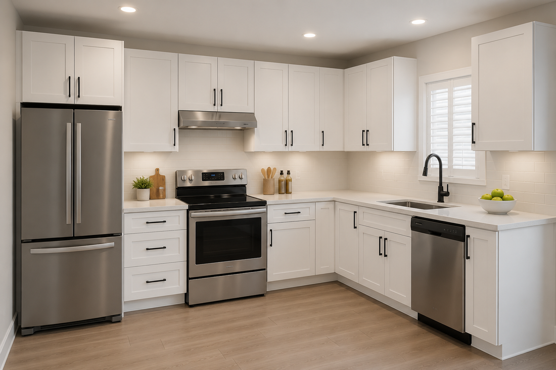 White shaker kitchen cabinets for cabinet replacement planning