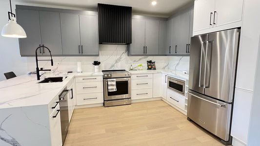 Kitchen cabinetry and countertop layout used to illustrate sink and window planning