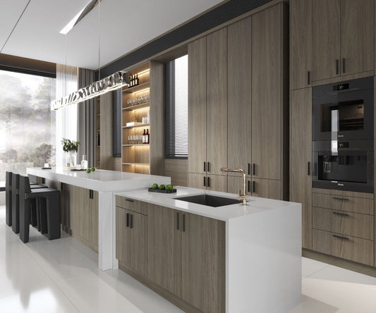 Kitchen cabinetry used to illustrate contractor cabinet planning and takeoff documentation