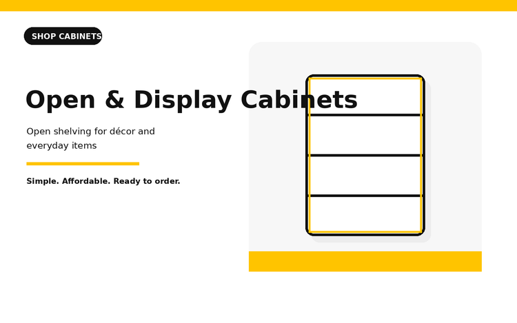 Open and display cabinets category
