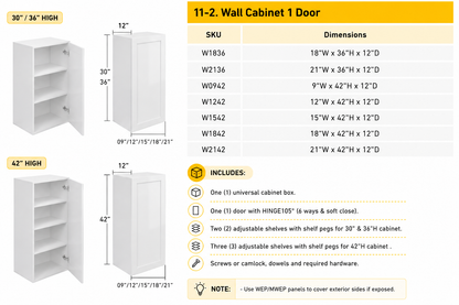 W2142 21 x 42 wall kitchen cabinet