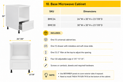 BMC24 base microwave kitchen cabinet