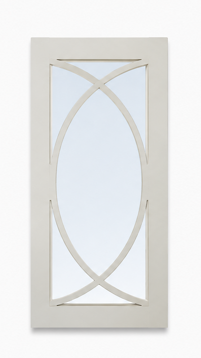 Fishtail glass kitchen cabinet door