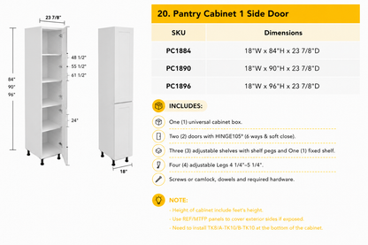 PC1896 tall pantry kitchen cabinet