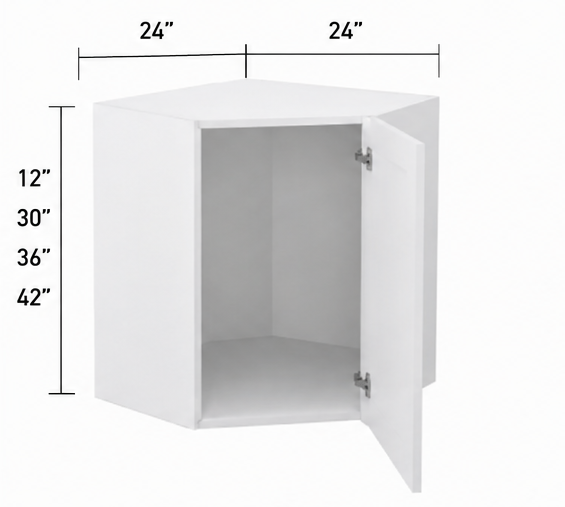Diagonal corner wall kitchen cabinet