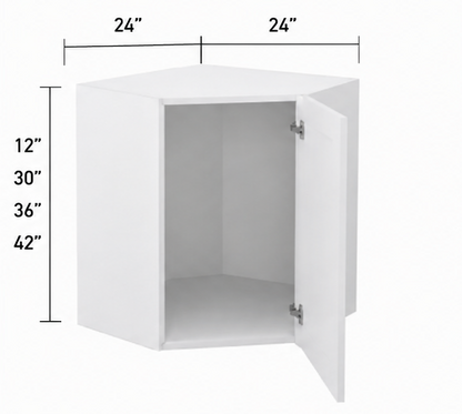 Diagonal corner wall kitchen cabinet