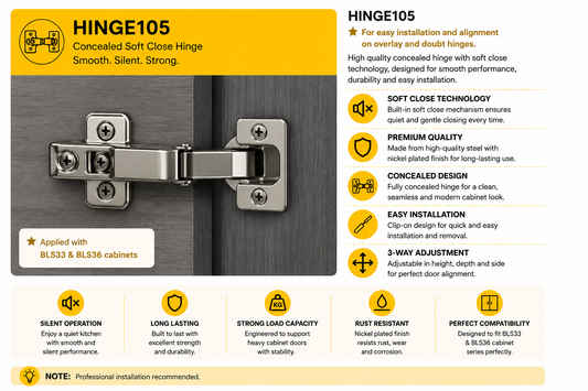 105 degree kitchen cabinet hinge