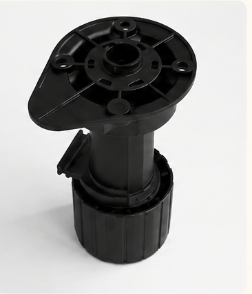 Adjustable plastic kitchen cabinet leg